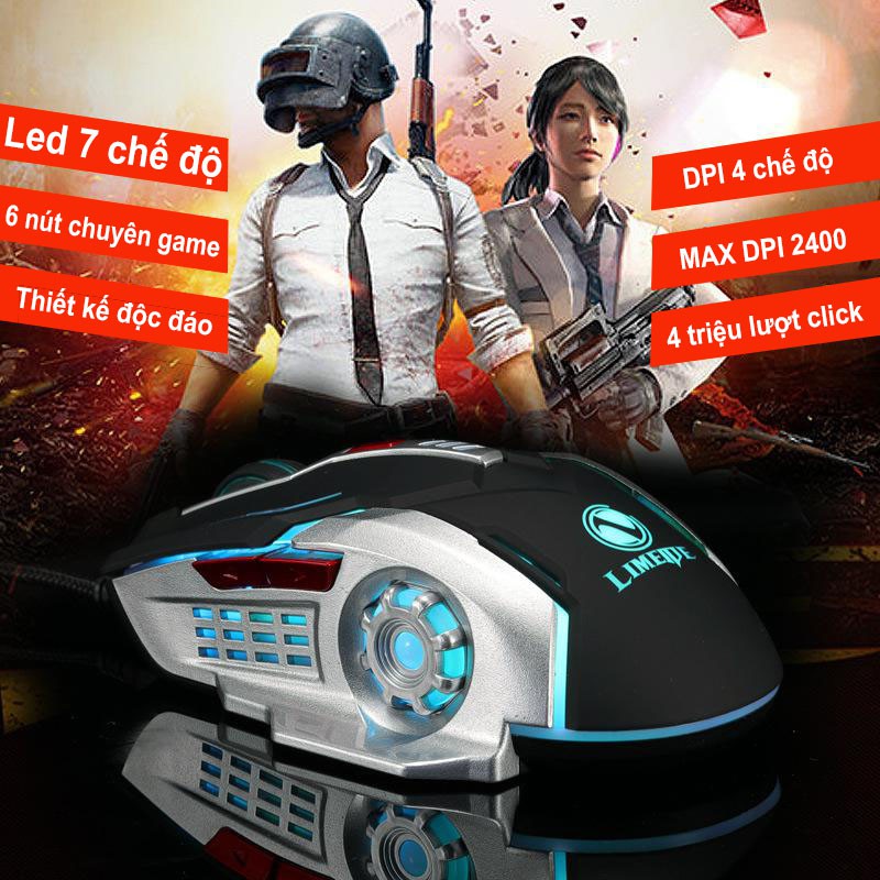 Chuột 7D chuyên game Limeide Led đa màu -dc2182