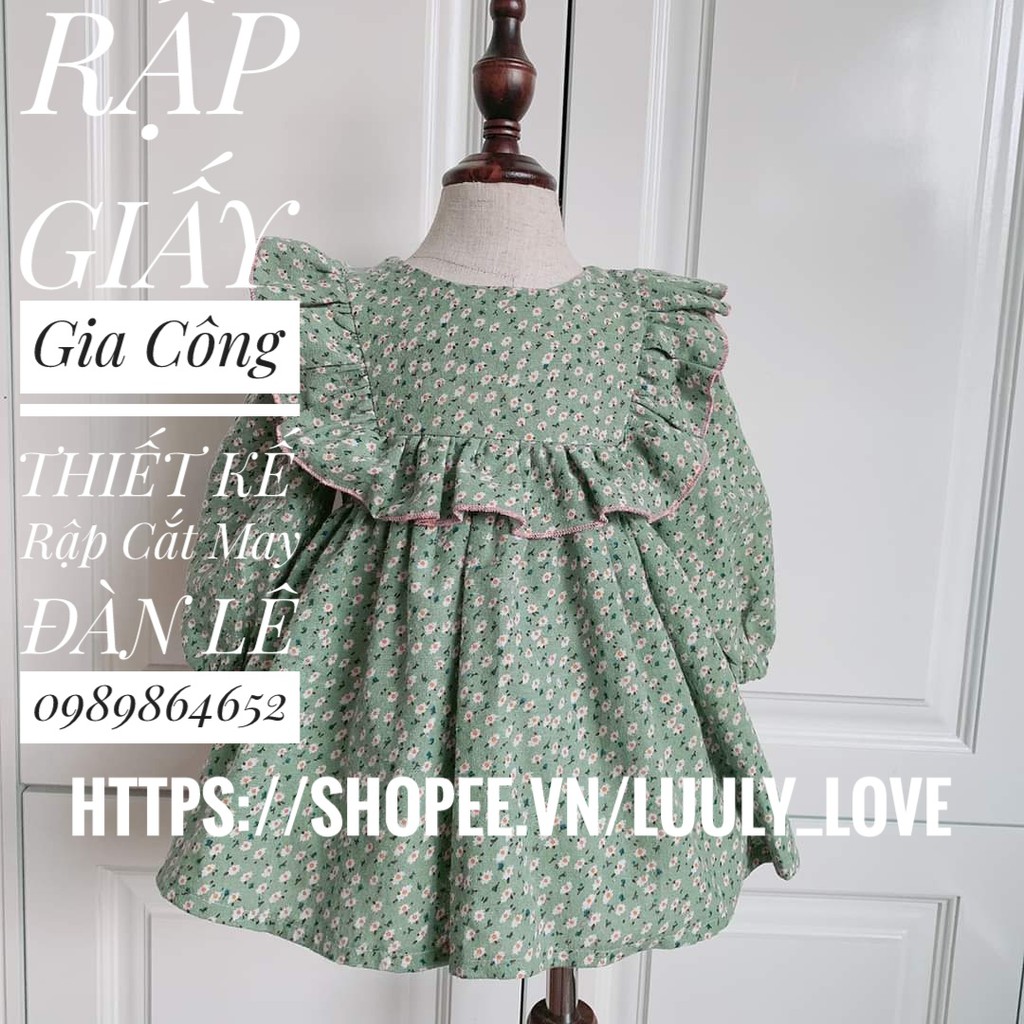 Rập giấyTT930 Rập giấy cắt may sét thu đông cho bé gái(1-12t)