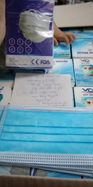 KHẨU TRANG Y TẾ VIỆT ĐUC 4 lớp 1 lớp giấy kháng khuẩn
