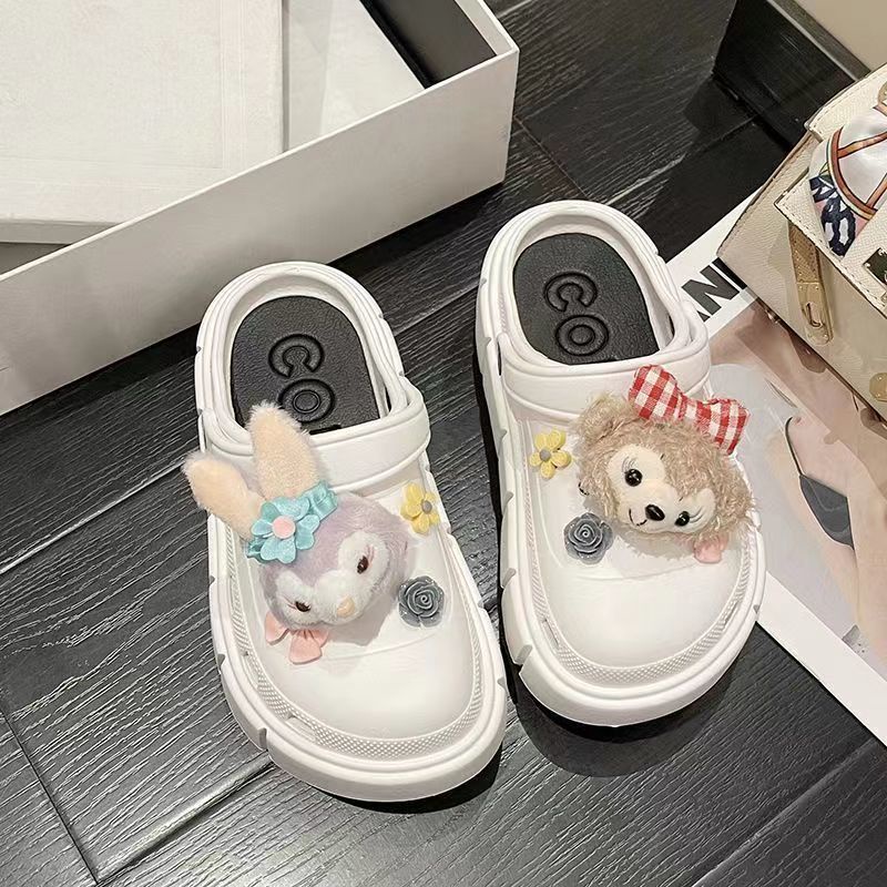 Dép Sandal Đế Dày Đục Lỗ Họa Tiết Hoạt Hình Dễ Thương