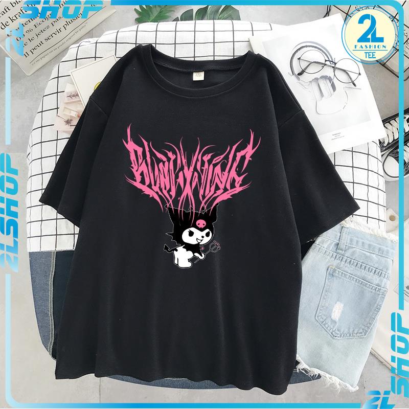 Áo Thun Unisex Nam Nữ Form Rộng Tay Lỡ Kuromi Devil Anime Thời Trang Anime Nhật Bản phong cách cá tính