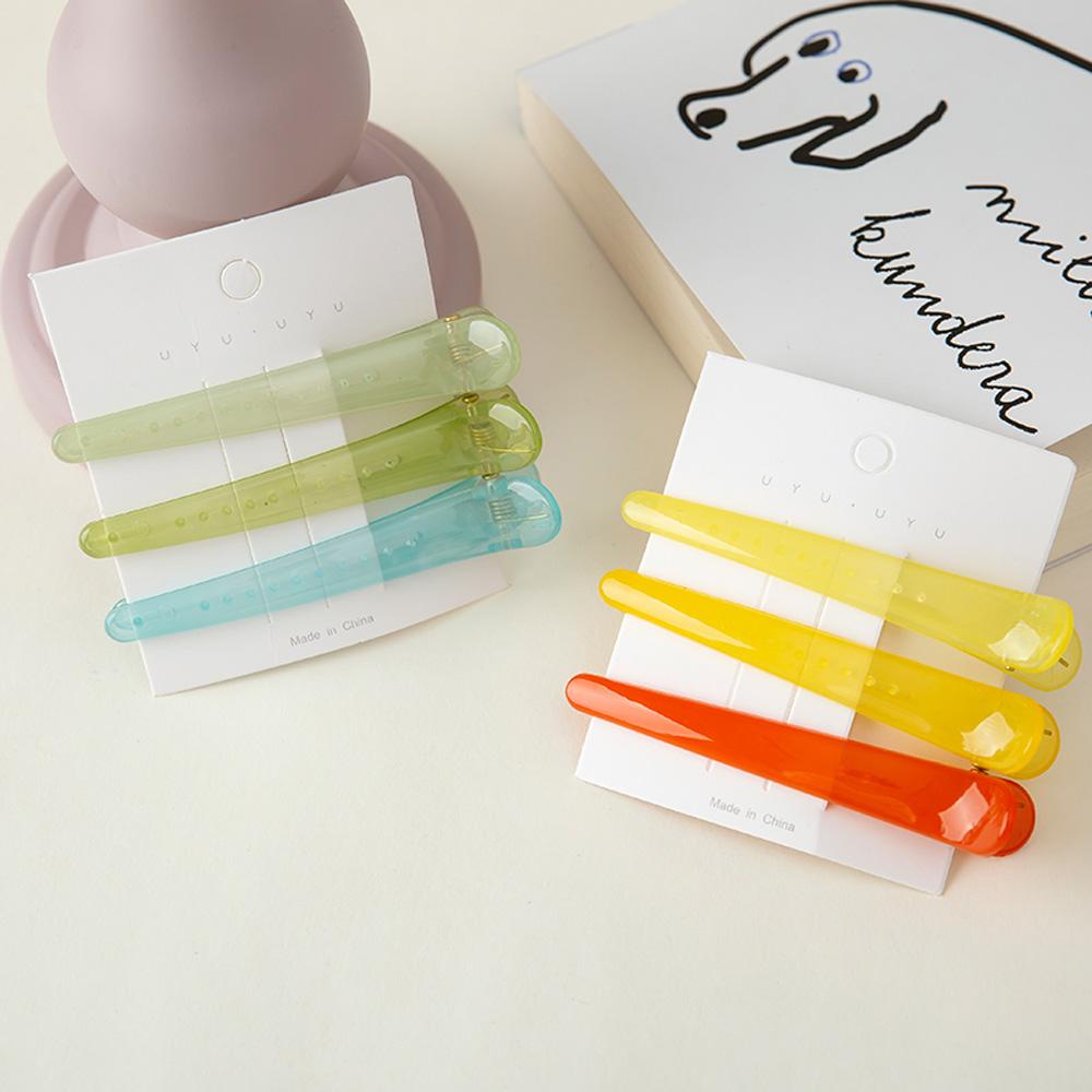 Set 3 Kẹp Tóc Acrylic Màu Kẹo Ngọt WMES15H Tạo Kiểu Tóc Dành Cho Salon