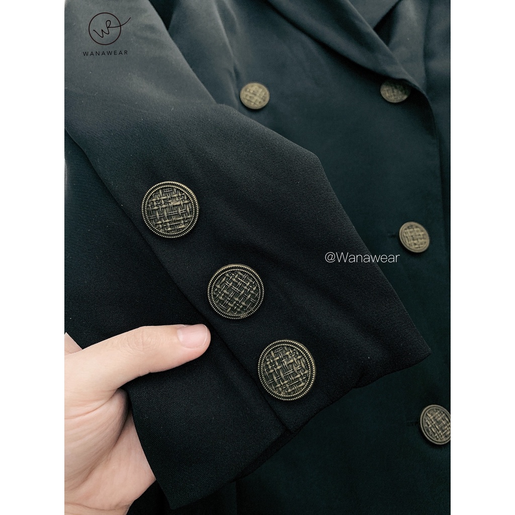 Váy xòe cổ vest xếp ly WANAWEAR váy blazer cổ bẻ công sở cực xinh