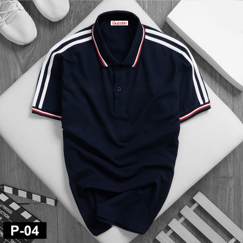 Áo Thun Polo cổ bẻ Nam Nữ Cao Cấp, Phối Đơn Giản, vải cá sấu Cotton xịn, P-04
