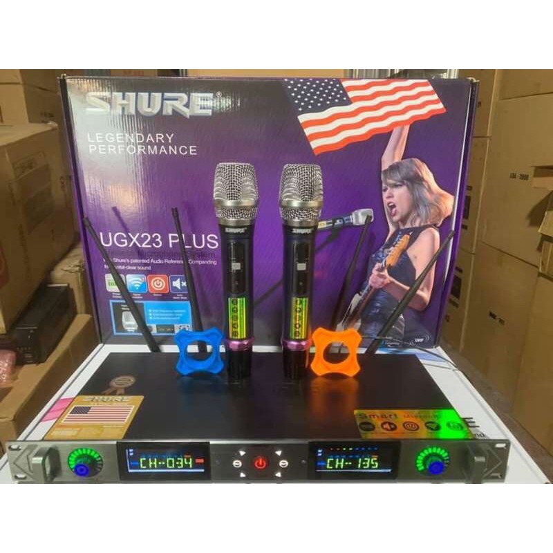 [Mã ELHACE giảm 4% đơn 300K] Micro karaoke không dây cao cấp SHURE UGX 23PLUS - hàng loại 1 new 2021