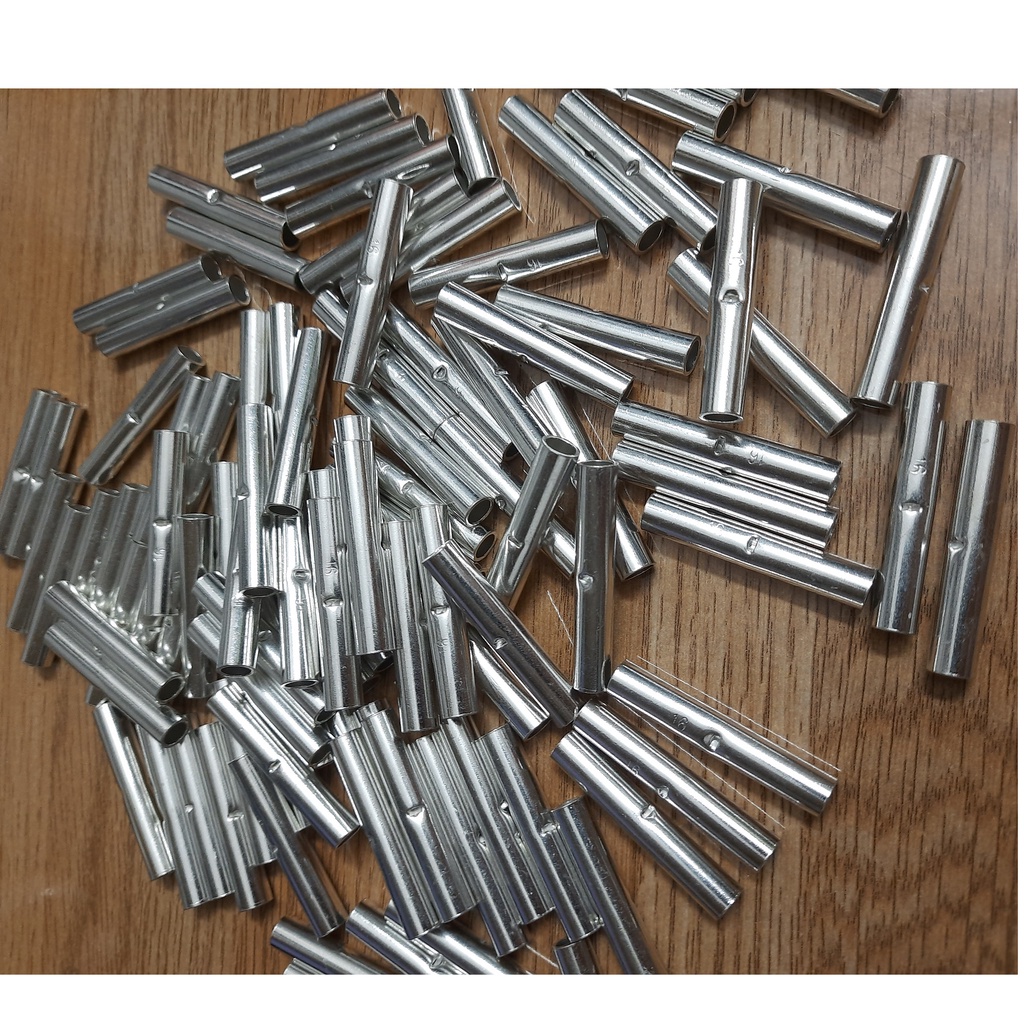 Đầu cos nối đồng 99,99%, xi mạ chống oxi hóa 1cái GTY cosse cốt nối thẳng, ống cút bấm nối dây điện