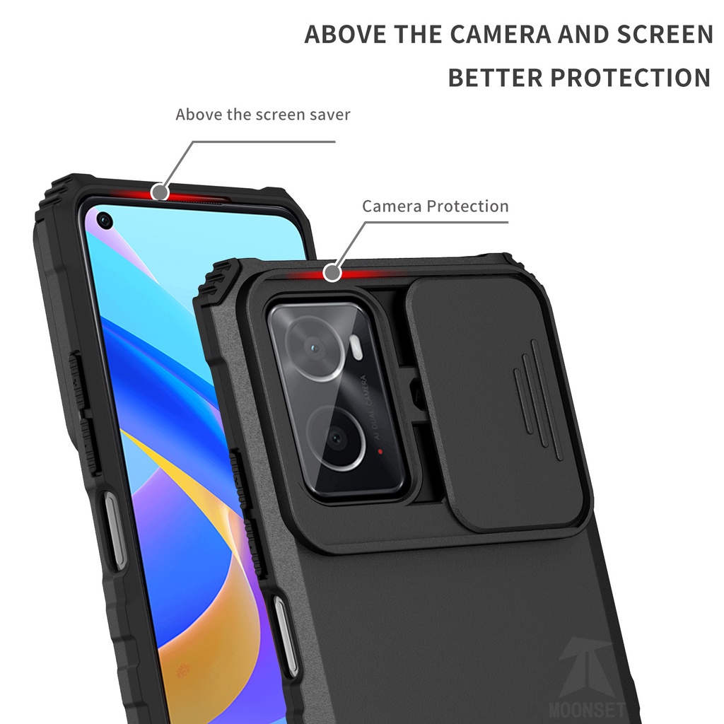 Ốp Điện Thoại Siêu Mỏng Chống Sốc Có Thanh Trượt Bảo Vệ Camera Cho OPPO A96 A76 A36 4G