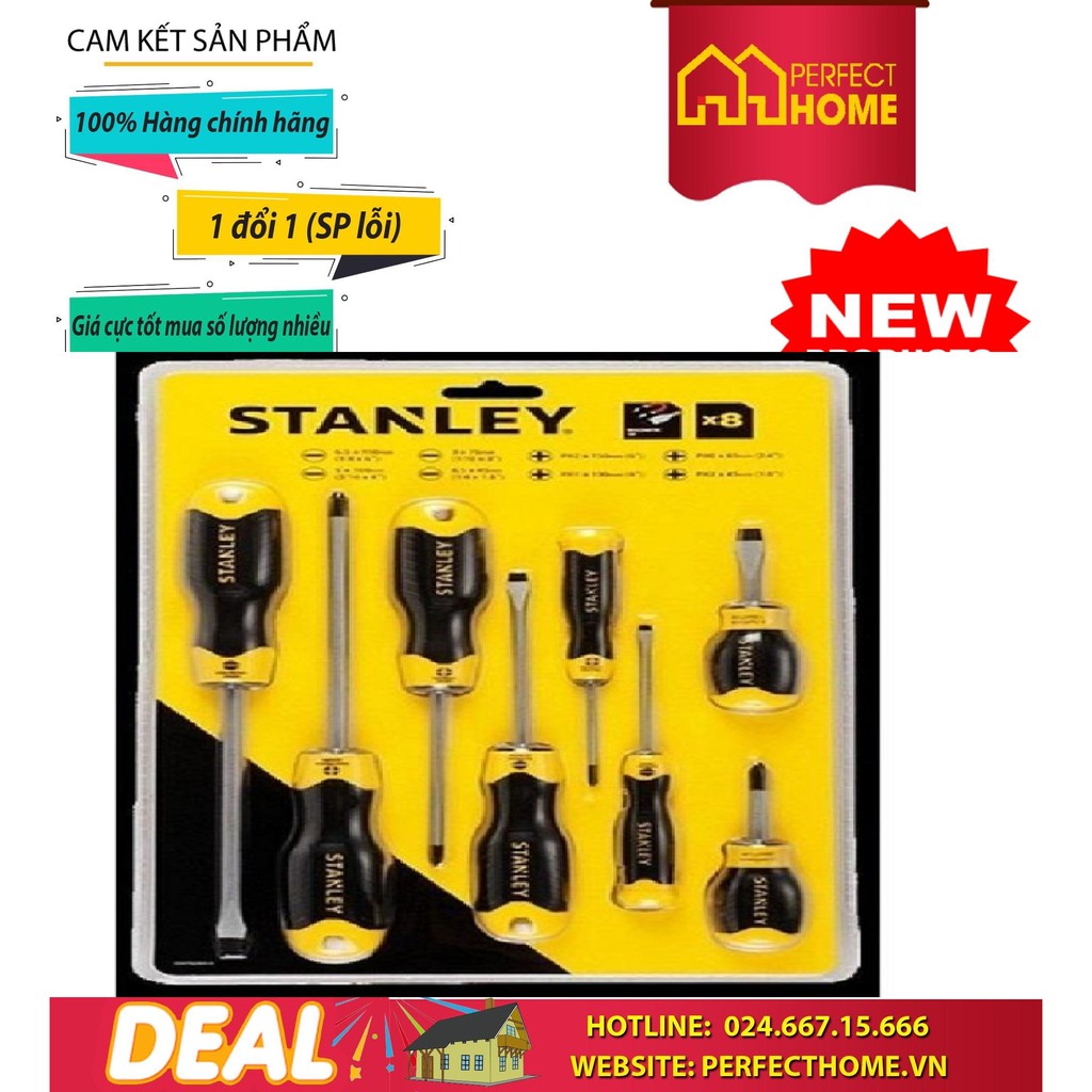 {Hàng_Chính hãng} Bộ tô vít Stanley 66-673 8 cây, có từ