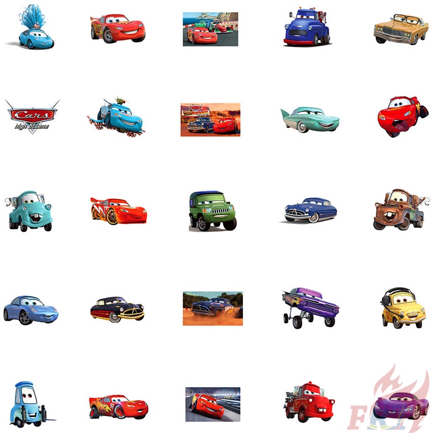 Bộ 50 Cái / Bộ ❉ Phim Hoạt Hình Xe Hơi Series 02 Nhãn Dán ❉ Sticker Hỗn Hợp Dán Laptop, Vali, Ván Trượt