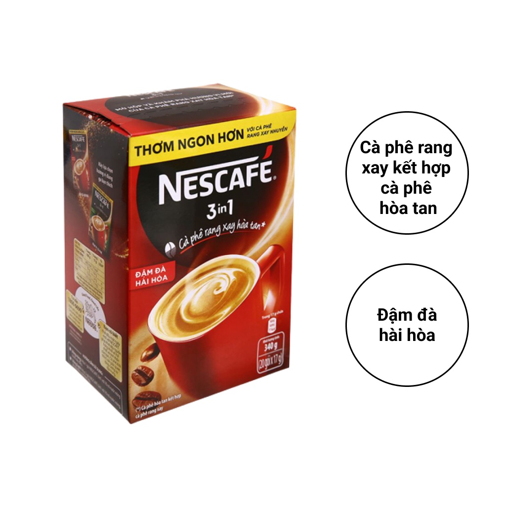 Nescafe sữa đá 3in1 đậm đà hài hòa hộp 340g
