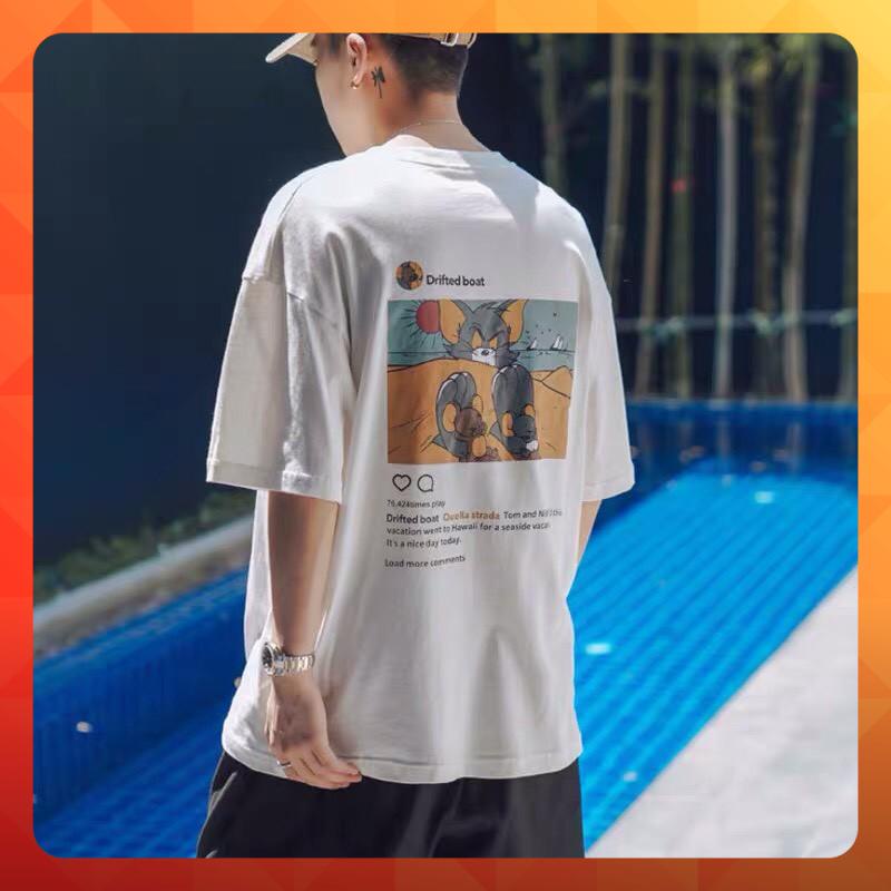 Áo thun tay lỡ form rộng họa tiết Tom2 - Unisex nam nữ đều mặc được