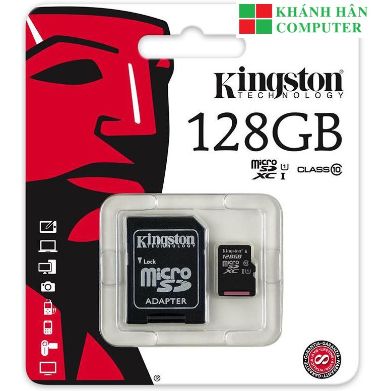 Thẻ Nhớ Micro SDHC Kingston 128GB Class 10 Tem SPC/FPT BH 5 năm