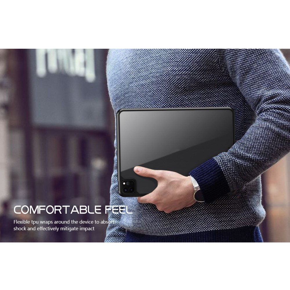 Ốp Lưng Dành Cho iPad Mini 6 / iPad Air 4 / Air 5 / iPad Pro 11 / iPad Pro 12.9  Mặt Lưng Kính Trong Suốt Viền Color.