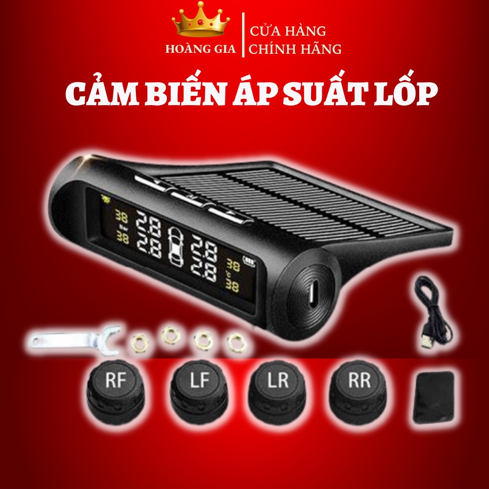 Cảm Biến Áp Suất Lốp TPMS – Cảm Biến Áp Suất Lốp Ô Tô – Pin Sạc Năng Lượng Mặt Trời – Màn Hình LCD – Tuổi Thọ Pin 5 Năm