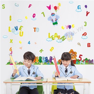 Decal dán tường trang trí phòng khách, phòng ngủ, phòng ăn,phòng học cho bé-Bảng chữ cái tinh nghịch