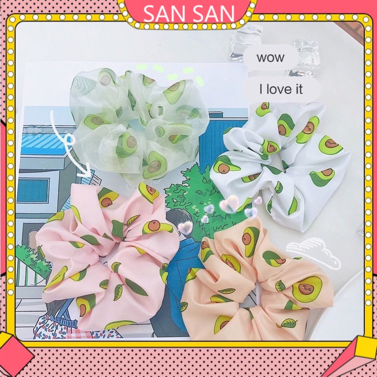 Cột Tóc Vải Scrunchies - Dây Buộc Tóc Scrunchies ( Quả Bơ )
