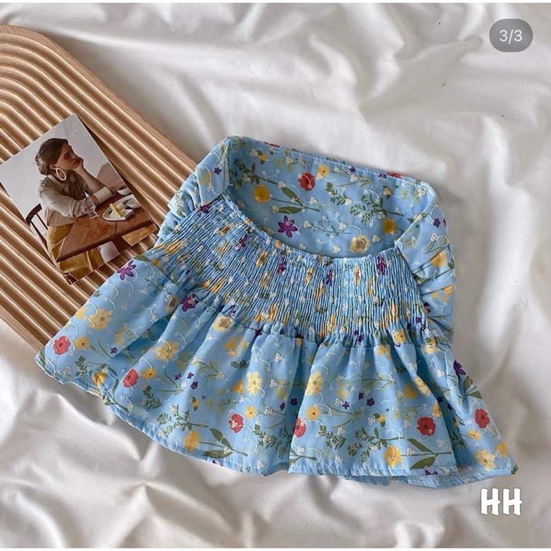 Áo quây hoa chun lưng siêu đẹp. Size S M