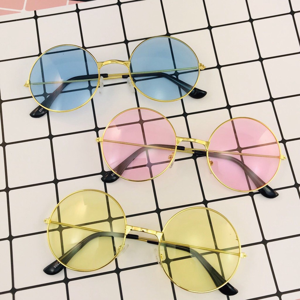 [HÀNG HOT] Mắt kính ngố tròn xoe nobita nhiều màu❤️gọng kính râm nữ unisex oval xuyên đêm AH171 | BigBuy360 - bigbuy360.vn