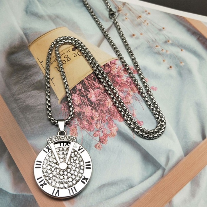 Vòng Cổ Nam Bạc Đẹp Unisex Ngầu Basic Clock Chains Lucifer Store Mặt Hình Đồng Hồ dây chuyền không gỉ Clock Chains
