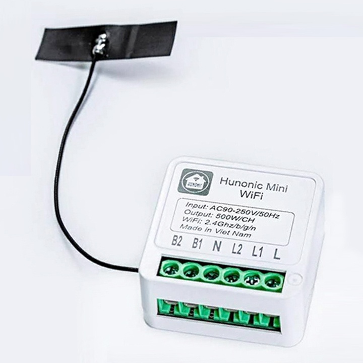 Công tắc thông minh wifi Hunonic Mini - Điều khiển từ xa bằng điện thoại - Hàng chính hãng - Bảo hành 12 tháng