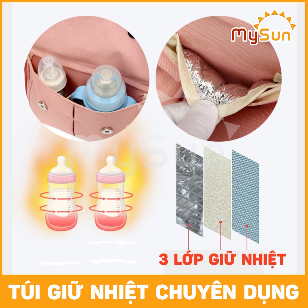 Ba lô bỉm sữa balo mẹ và bé đựng đồ dùng em bé sơ sinh đa năng hình Mèo yêu MySun