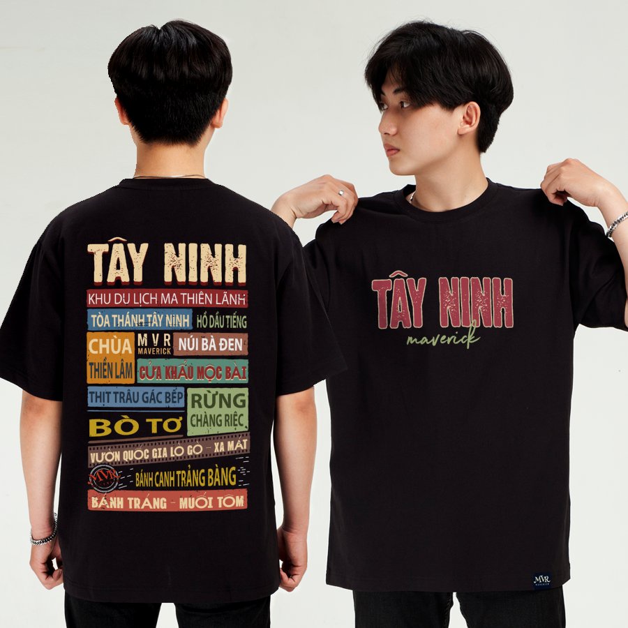 Áo thun Tây Ninh in 2 mặt unisex ao cap gia đình phông rộng tay lỡ big size Under MVR BB4216