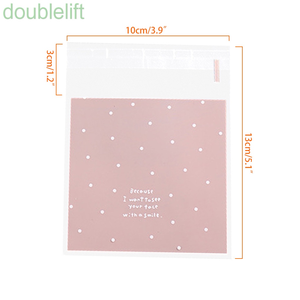 Set 100 túi nhựa đựng bánh quy tự dính tiện dụng