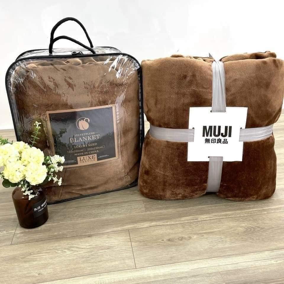Chăn lông tuyết Muji siêu mềm mịn kích thước 2m*2m3