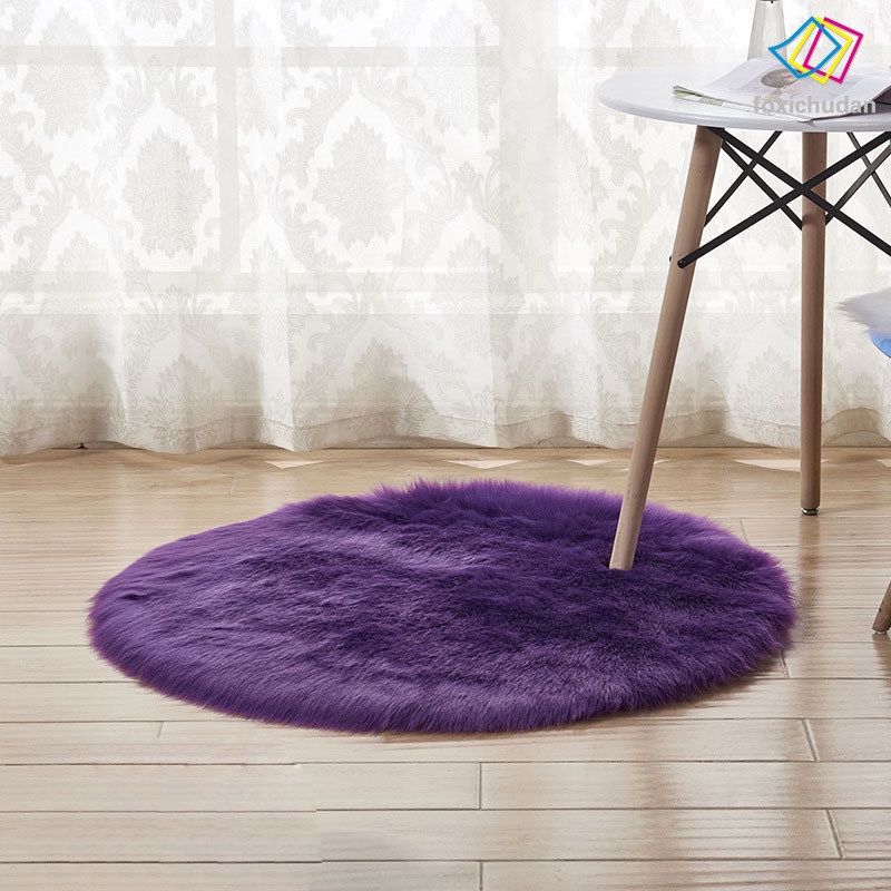 Thảm lót sàn lông nhung mềm mại hình tròn chuyên dụng trang trí phòng khách/phòng ngủ