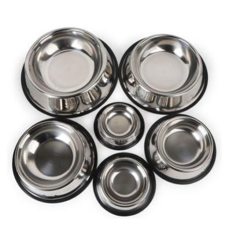 Bát ăn inox không rỉ sét dành cho chó mèo 15cm-Quốc Hưng.