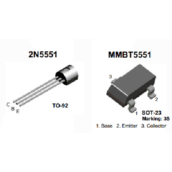 Transistor G1 MMBT5551 2N5551 5551 SOT23-3 SMD NPN 0.6A 160V (SMD Dán - SOT23 ) - Linh Kiện bán dẫn