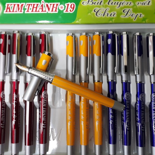 Hộp 12 chiếc bút máy luyện chữ Kim Thành 19 nét nhỏ