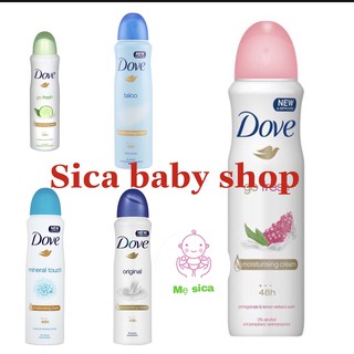 Xịt khử mùi Dove 150ml nhiều mùi