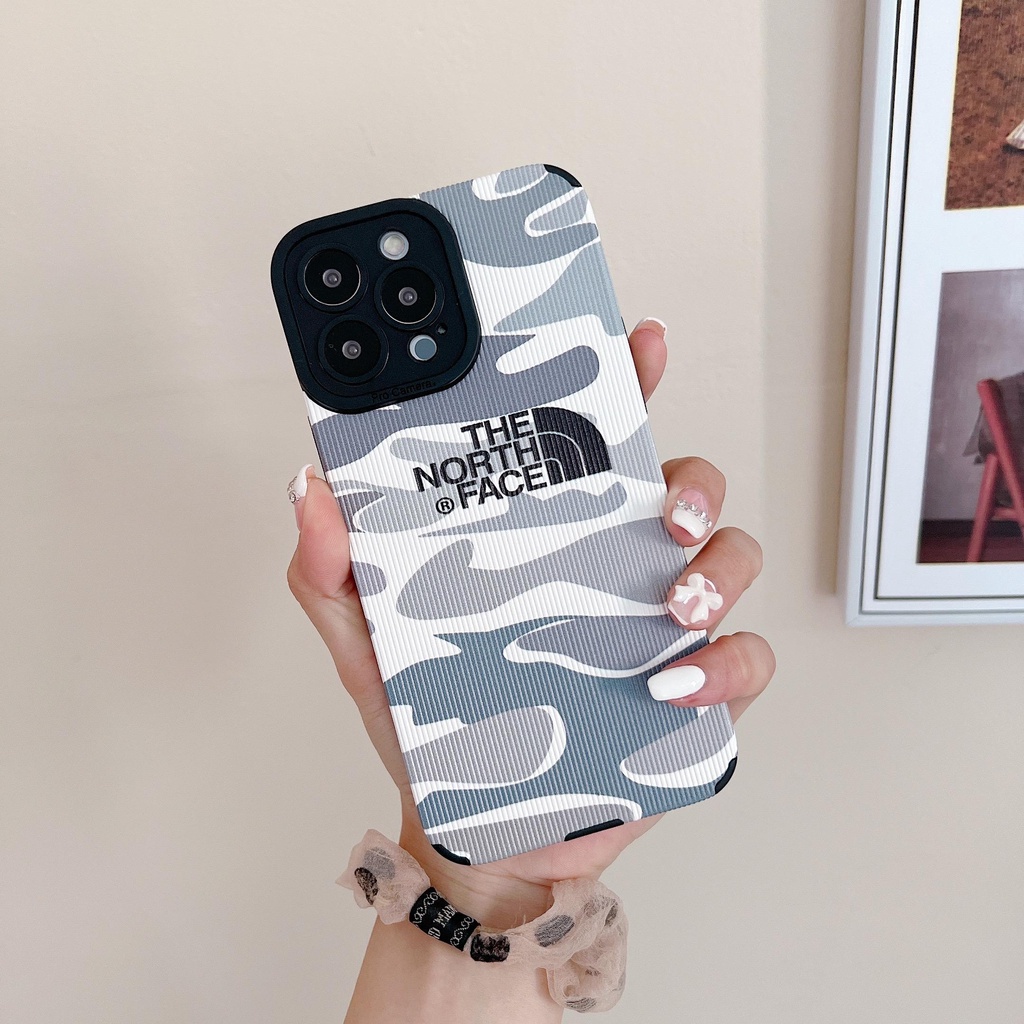 Ốp Điện Thoại Da Họa Tiết the north face Cho iphone 13 Pro Max i13 13pro 11 Pro Max i11 X XR Xs Max 7 plus 8 plus 12Pro 12 Pro Max