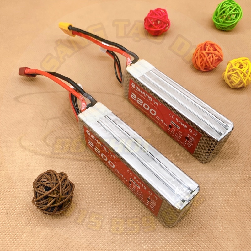 Pin Shangyi Lipo 3s 2200mAh 45C jack cắm T - XT60