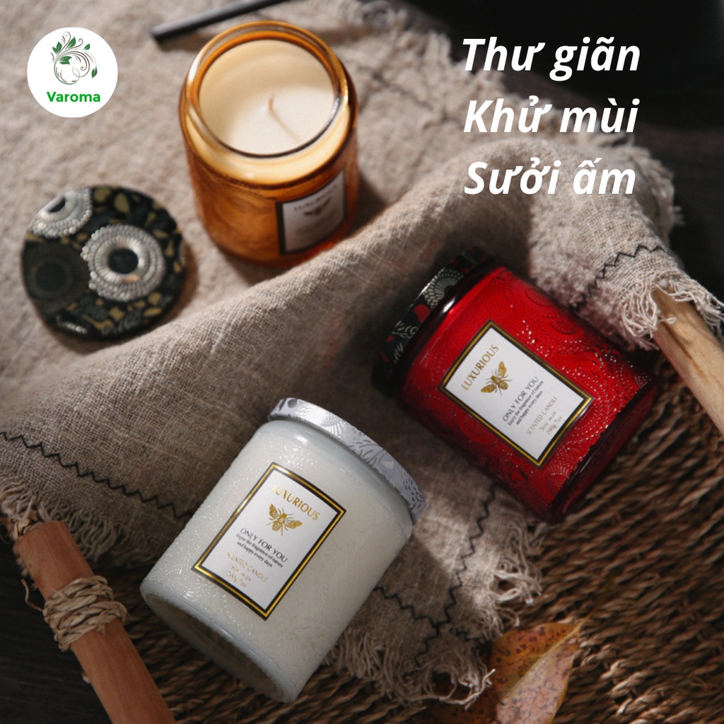 Nến Thơm Tinh Dầu VaromaS Sang Trọng Thư Giãn Không Khói Cao Cấp Trang Trí Nhà Cửa Và Quà Tặng NEN01 NEN02 NEN16 250G