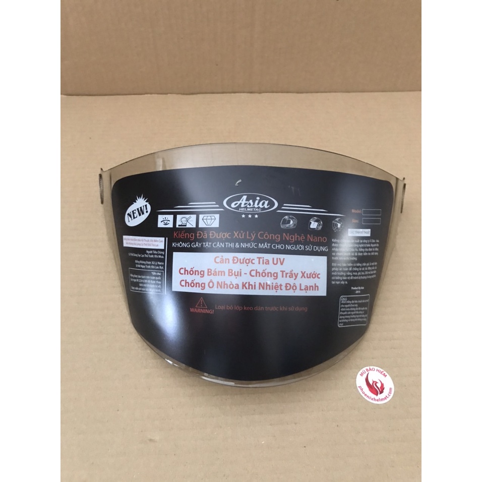 Kính mũ bảo hiểm 3/4 115 Asia , 168 Asia
