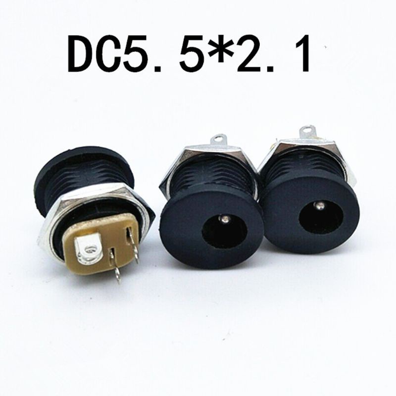 Bộ 10 cặp đầu nối nguồn DC lỗ cắm 2/3 pin PCB 5.5x2.1mm DIY
