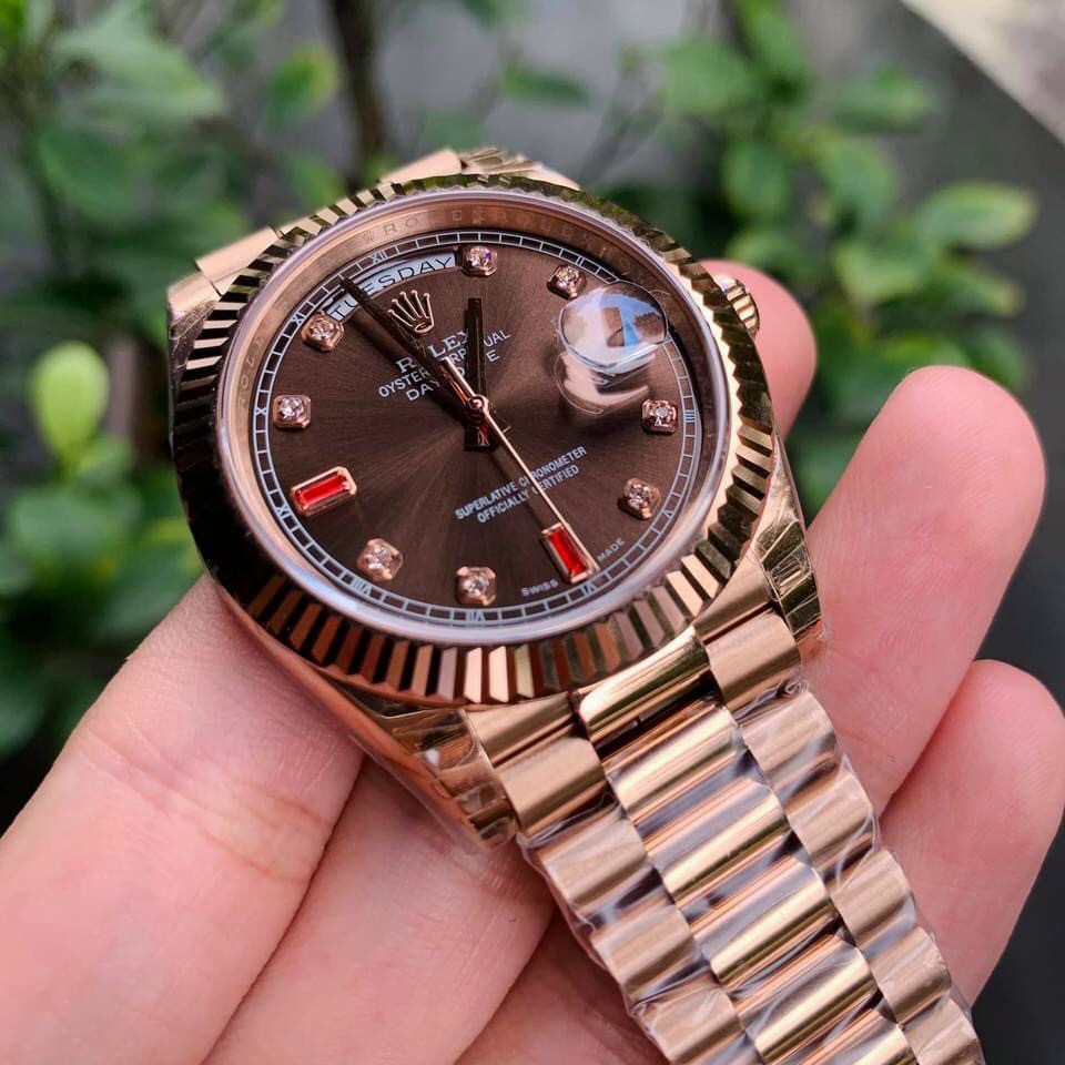 Đồng hồ Nam Rolex máy nhật day date dòng cơ Automatic size 38mm vàng hồng