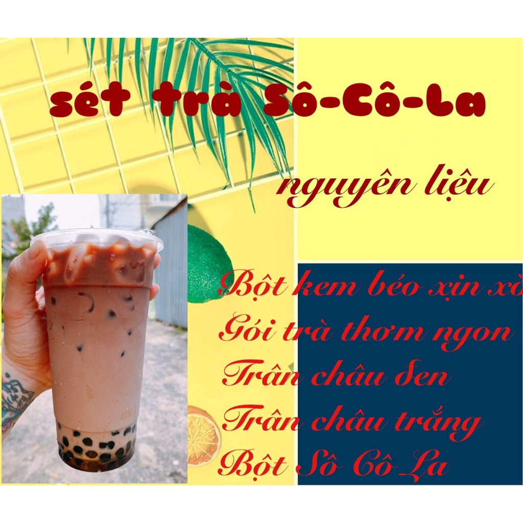 SET NGUYÊN LIỆU PHA TRÀ SỮA PHÚC LONG, THÁI XANH, ĐẬU BIẾC,THAN TRE,SOCOLA (10-15LY),MÃ TS0001