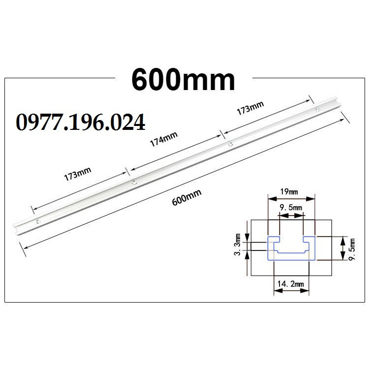 Thanh ray trượt bàn cưa kích thước 50-60-80-122mm