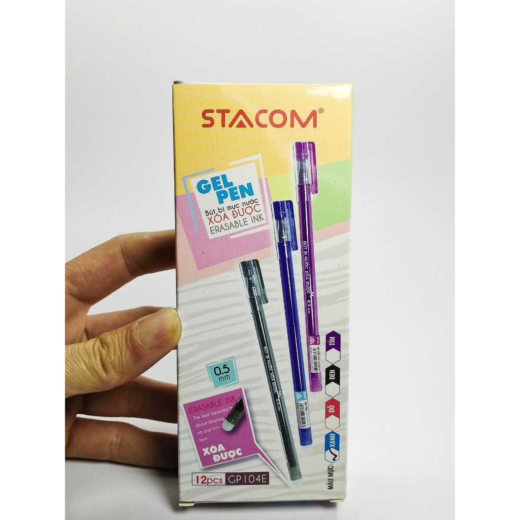 12 bút gel xóa được GP104 Stacom