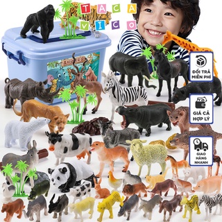Bộ thú 58 chi tiết-tacavico. bộ đồ chơi mô hình động vật thú rừng