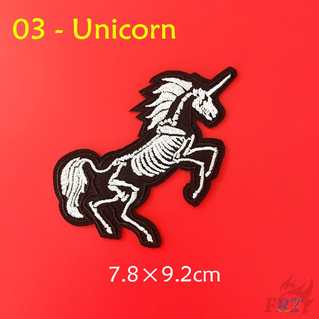 ☸ Sticker Ủi Thêu Hình Đầu Lâu / Dơi / Mèo / Ngựa / Bướm / Rồng ☸ 1 Miếng Dán Ủi Quần Áo Hình Đầu Lâu Halloween