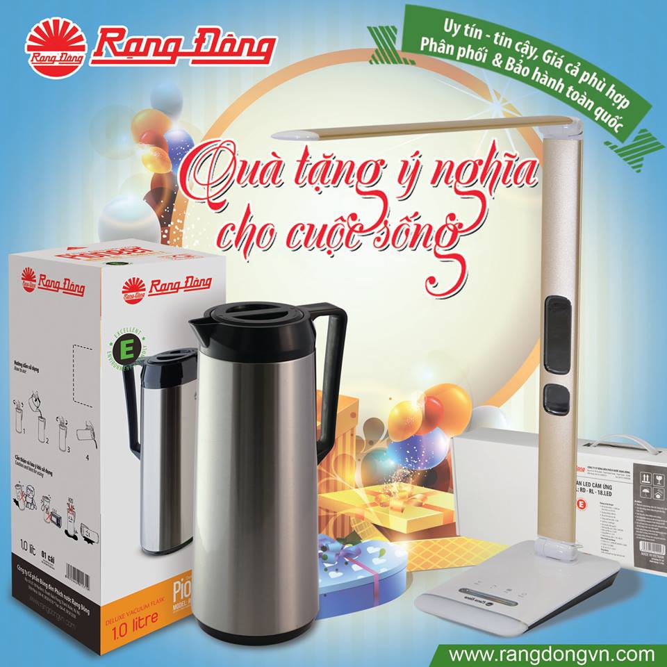 [CHÍNH HÃNG] Phích Đựng Nước Nóng, Pha Trà Rạng Đông 1 lít- Bảo Hành 1 Năm - Model: RD 1040 ST2.E