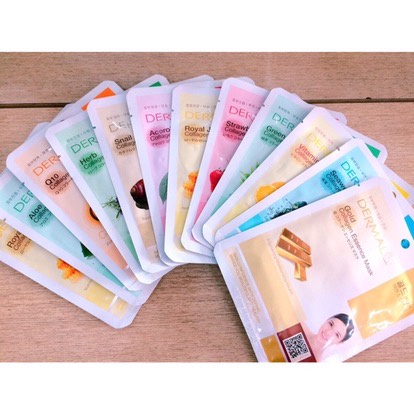 Combo 10 gói mặt nạ dưỡng da Hàn Quốc Dermal - ngẫu nhiên