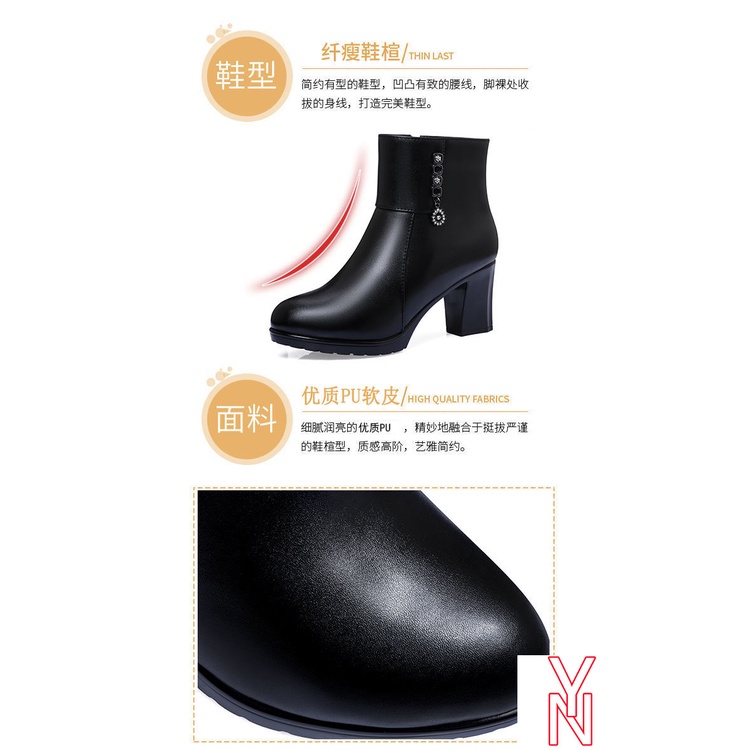 Giày Bốt Da Mềm Dáng Ngắn Phong Cách Mới Năm 2021 Cho Phụ Nữ Trung Niên