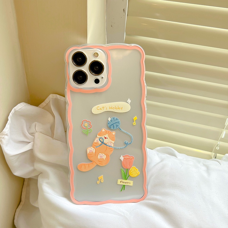 Ốp lưng iphone Ốp Điện Thoại Họa Tiết Mèo Hoạt Hình Dễ Thương Cho Iphone 13Pro 12 11 / 14pro / xr 6 / 7 / 8p-14 Dinuo case