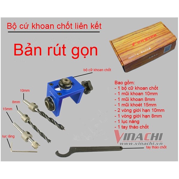 Bộ cữ khoan chốt liên kết cam 08350 ( bản rút gọn)