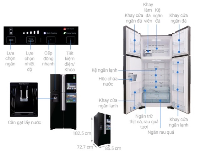 Tủ lạnh Inverter 540 lít Hitachi R-FW690PGV7(GBK) (2018) (Miễn phí giao tại HCM-ngoài tỉnh liên hệ shop)